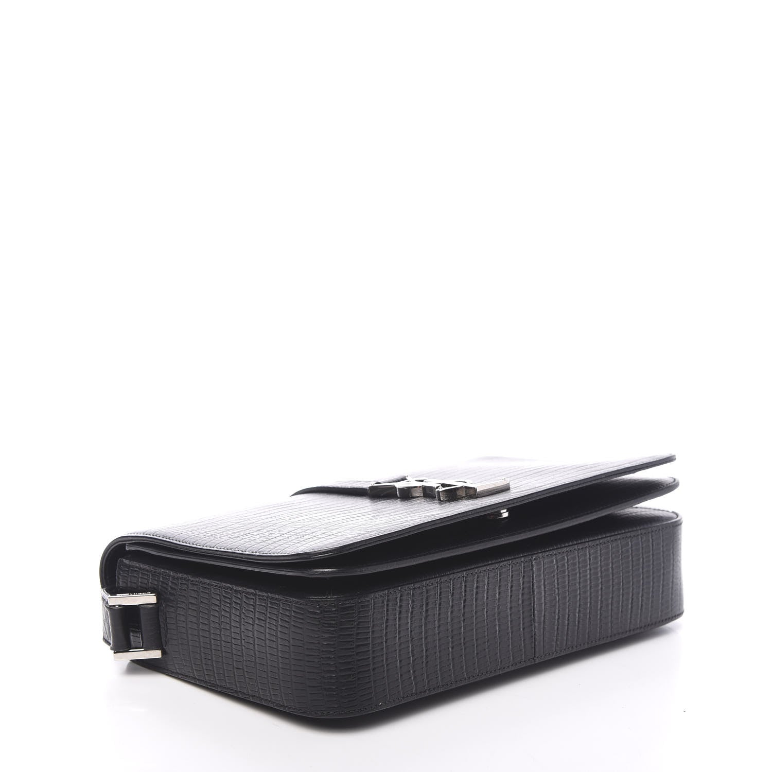 Saint Laurent Lizard Calfskin Embossed Classic Medium Monogram Universite Bag Black 3 of 8