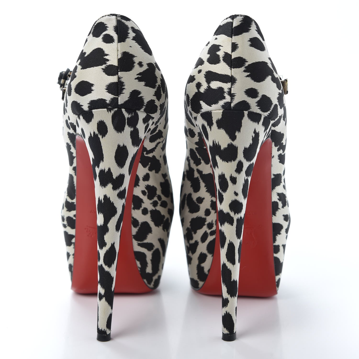 Christian Louboutin Tissu Leopardino Lady Daf 160 Pumps 39 Black White 5 of 10