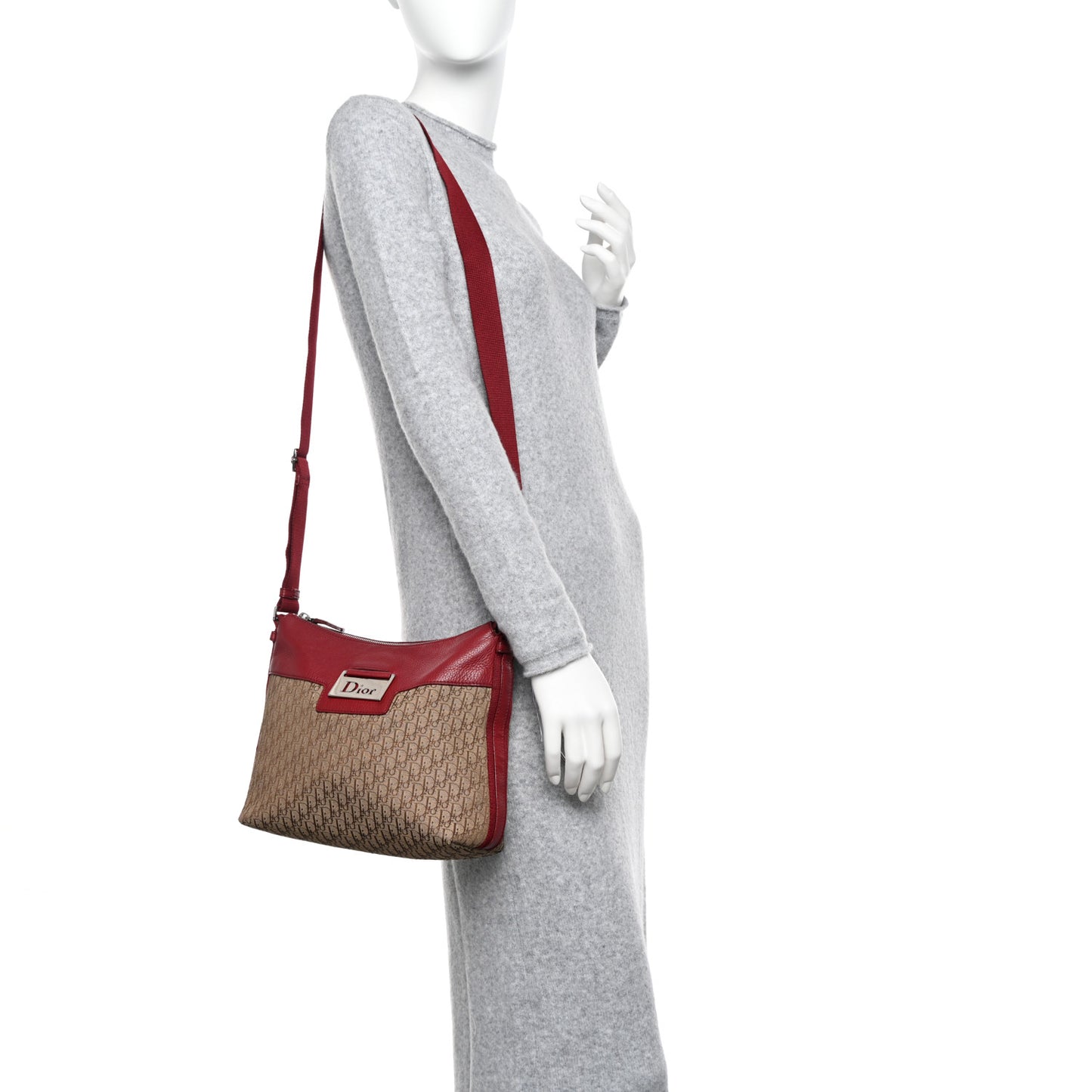Monogram Street Chic Shoulder Bag Beige Red