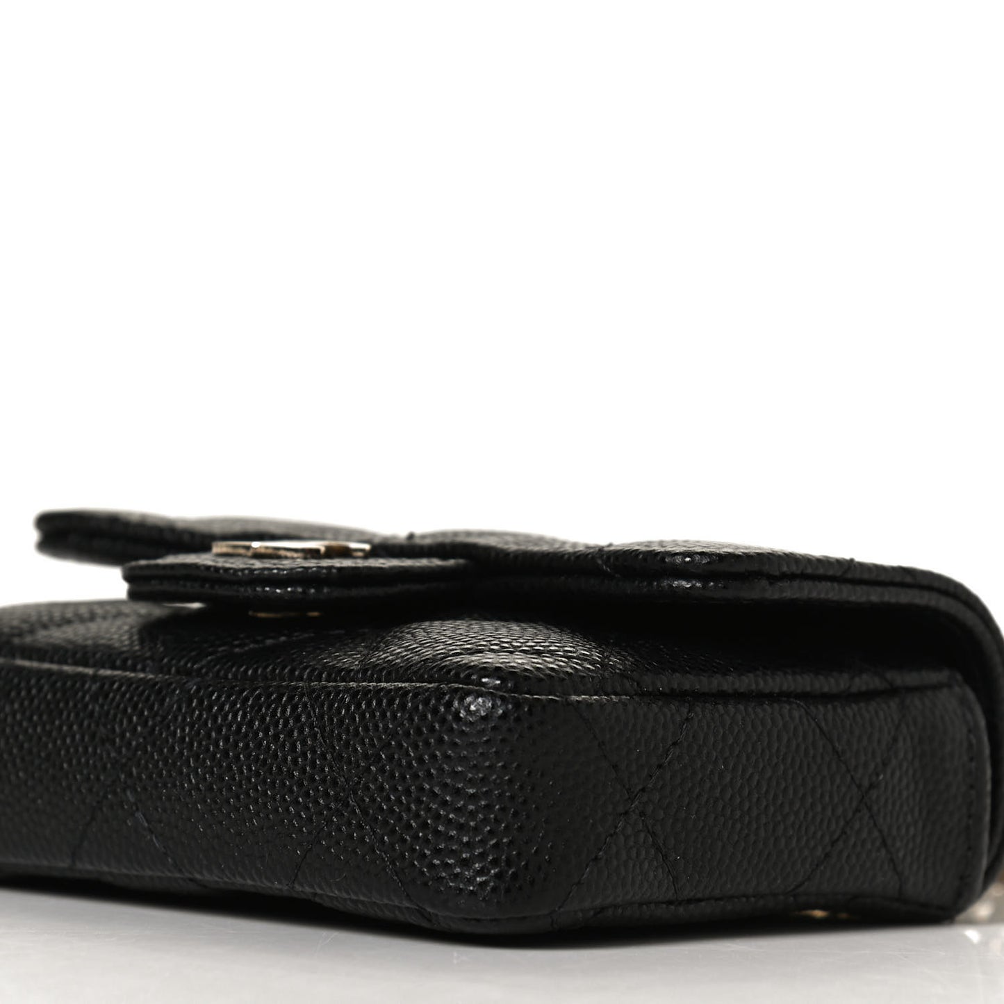 Caviar Quilted Mini Chain Belt Bag Black