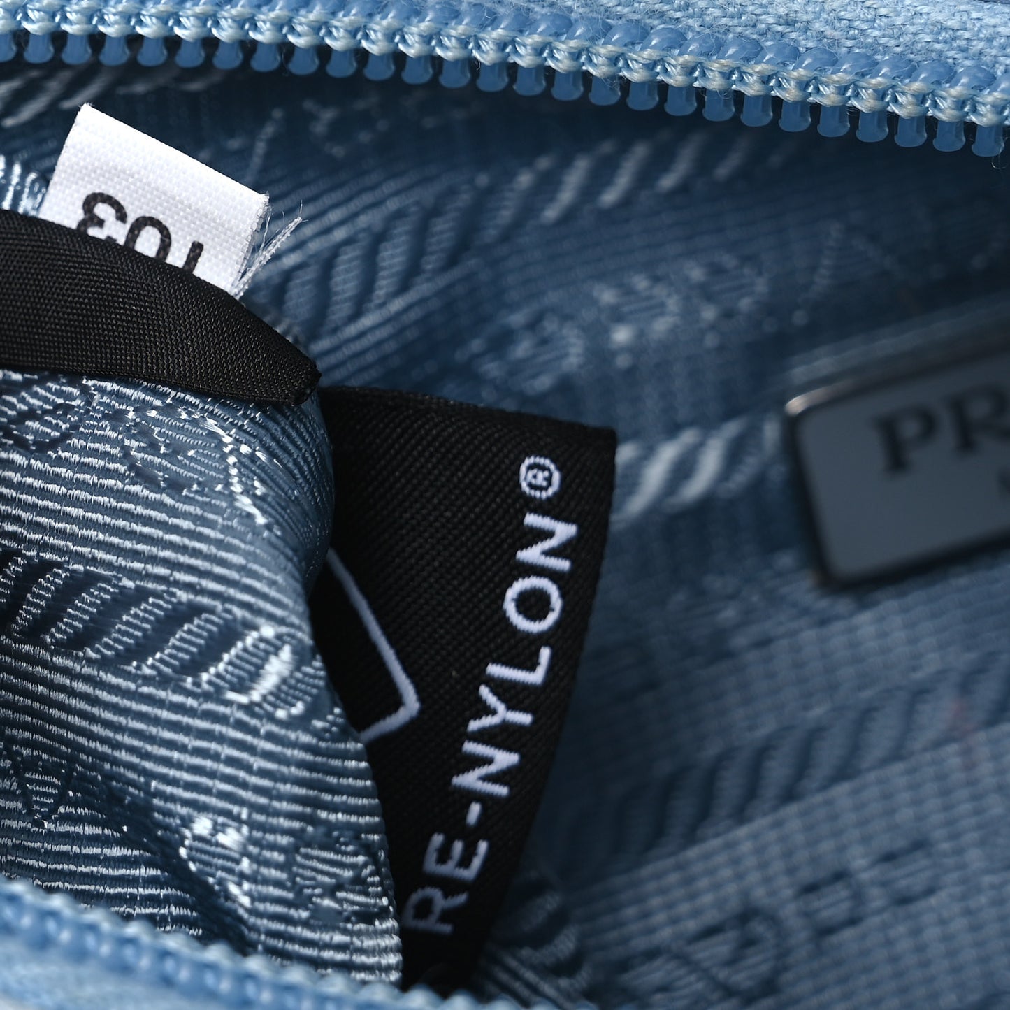 Tessuto Nylon Mini Re-Edition 2000 Bag Celeste