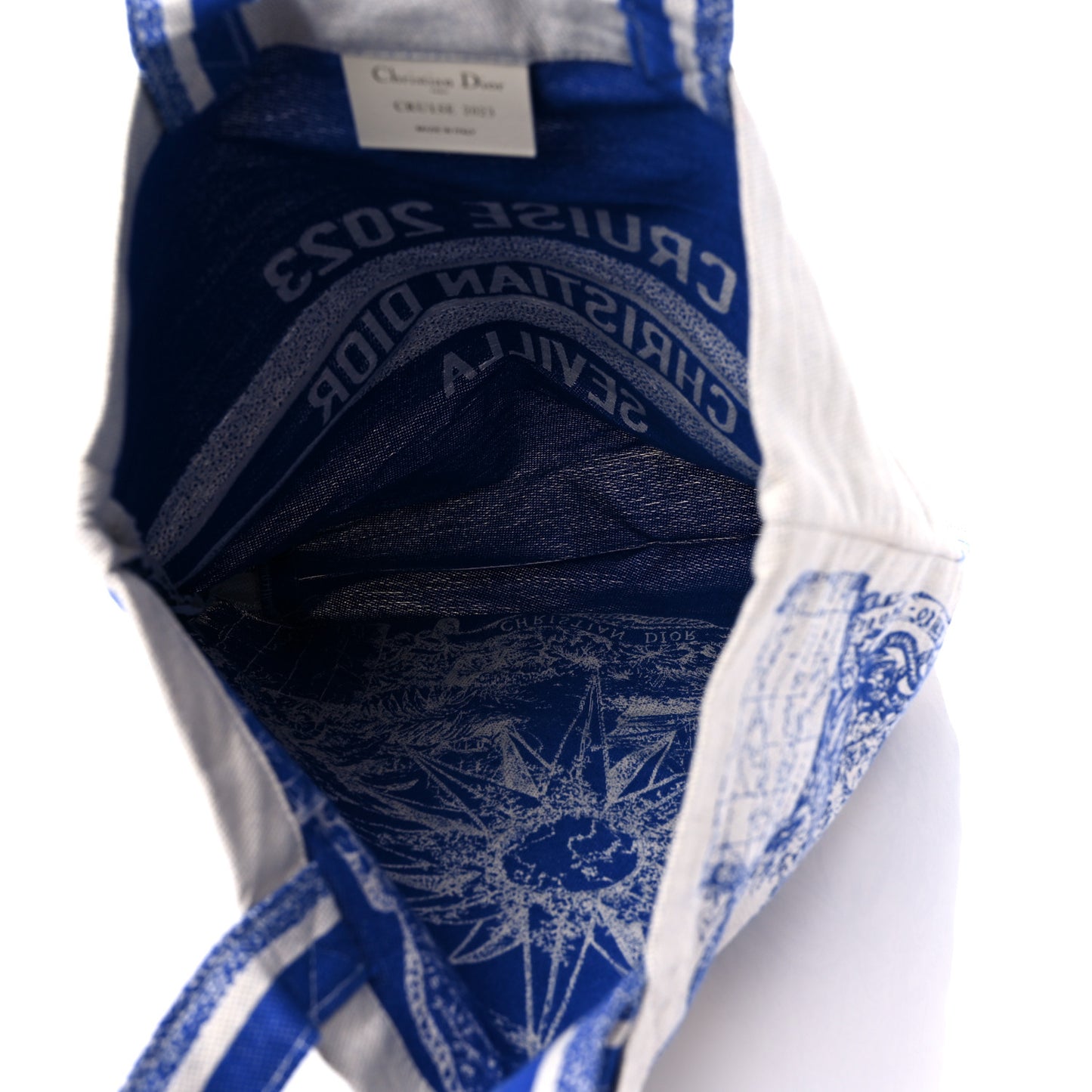 Canvas Print Cruise Tote Ivory Blue