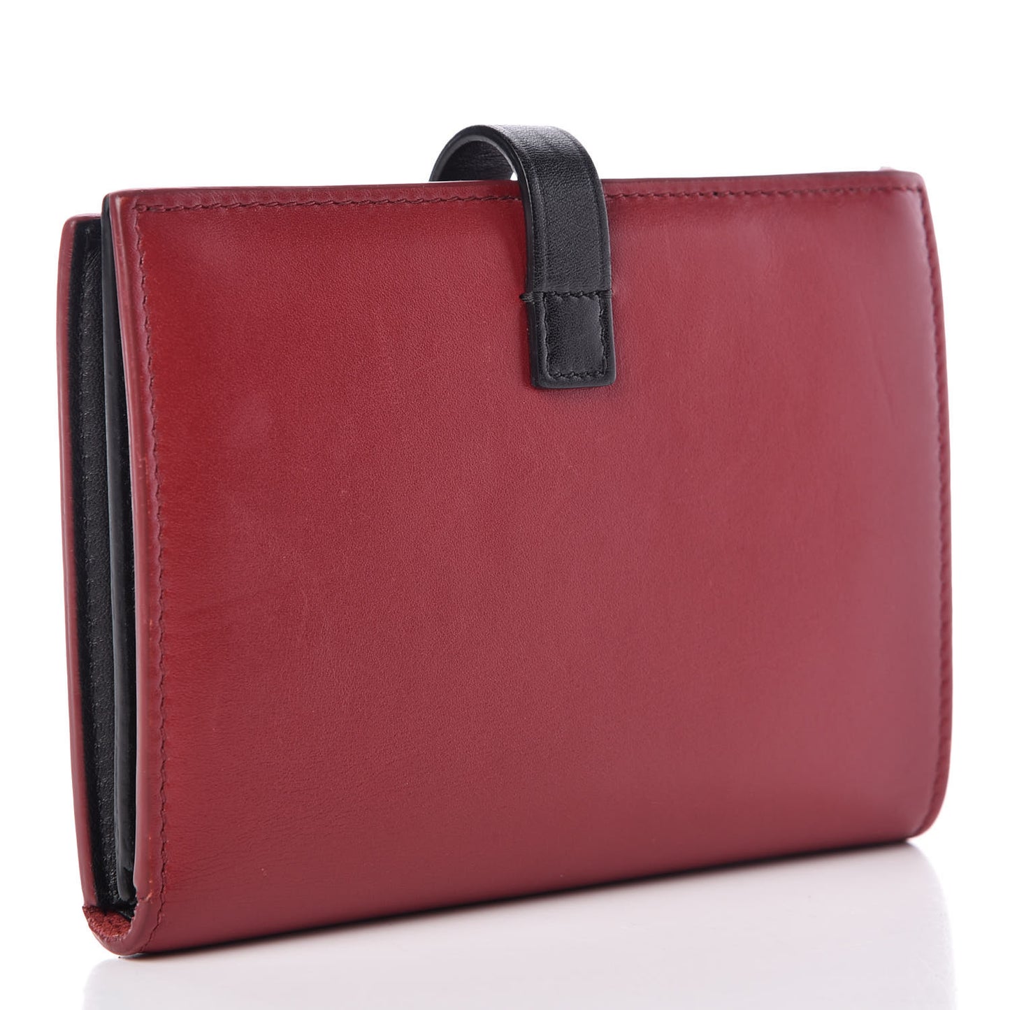 Smooth Calfskin Medium Multifunction Strap Wallet Coquelicot