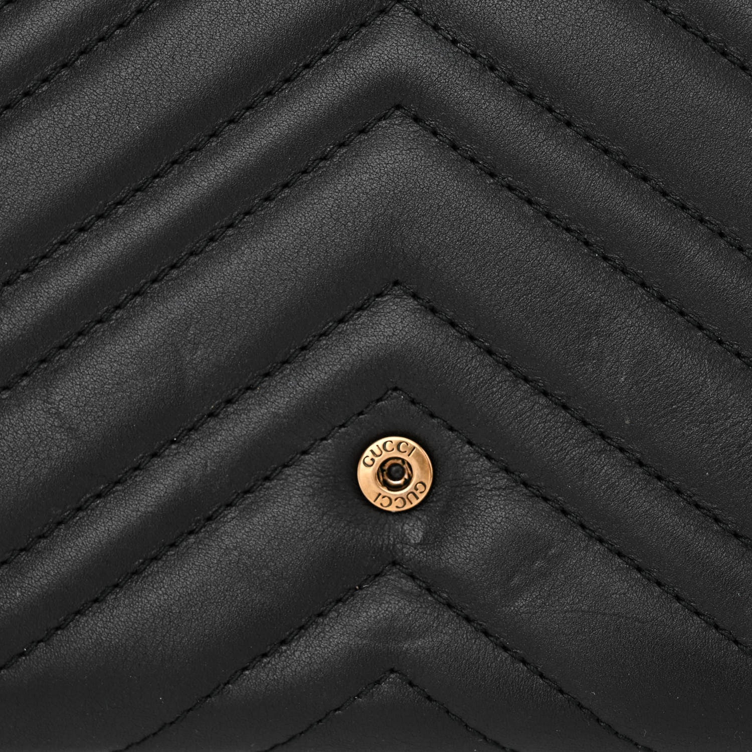 Gucci Calfskin Matelasse GG Marmont Chain Wallet Black 12 of 12