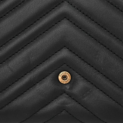 Gucci Calfskin Matelasse GG Marmont Chain Wallet Black 12 of 12