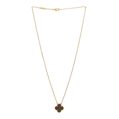 Van Cleef & Arpels 18K Rose Gold Gray Mother of Pearl Vintage Alhambra Pendant Necklace 3 of 6