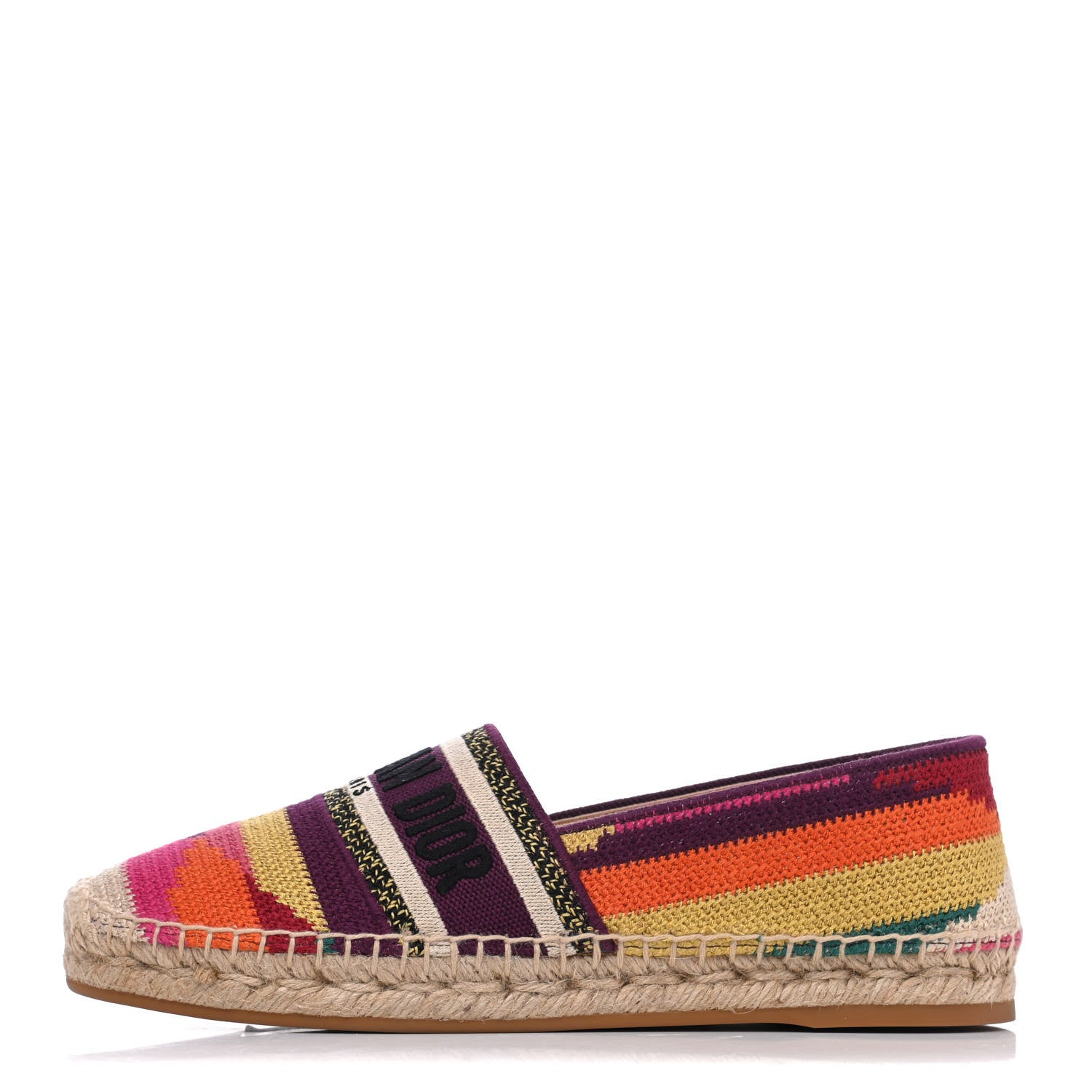 Christian Dior Cotton Embroidered Patchwork Granville Espadrille 38 Multicolor 1 of 11