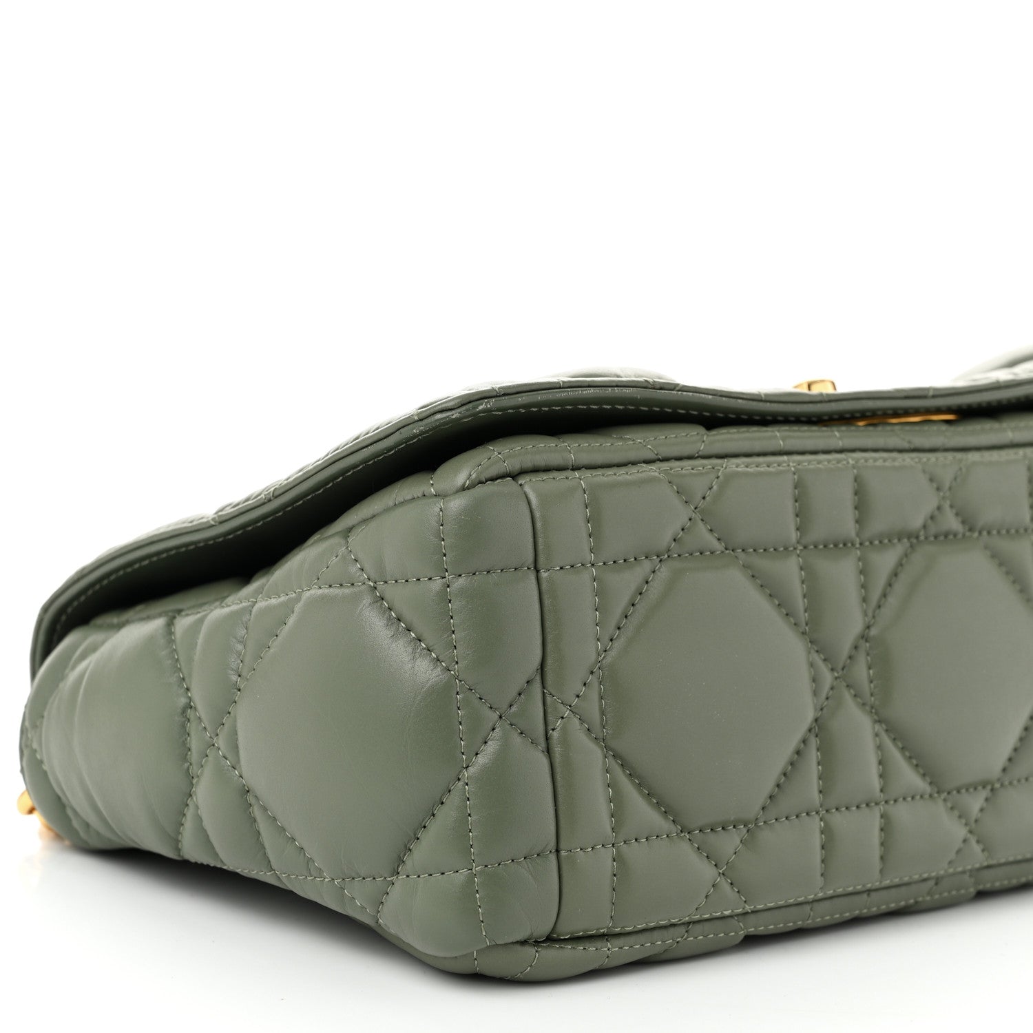 Christian Dior Calfskin Macrocannage Medium Caro Bag Cedar Green 9 of 10