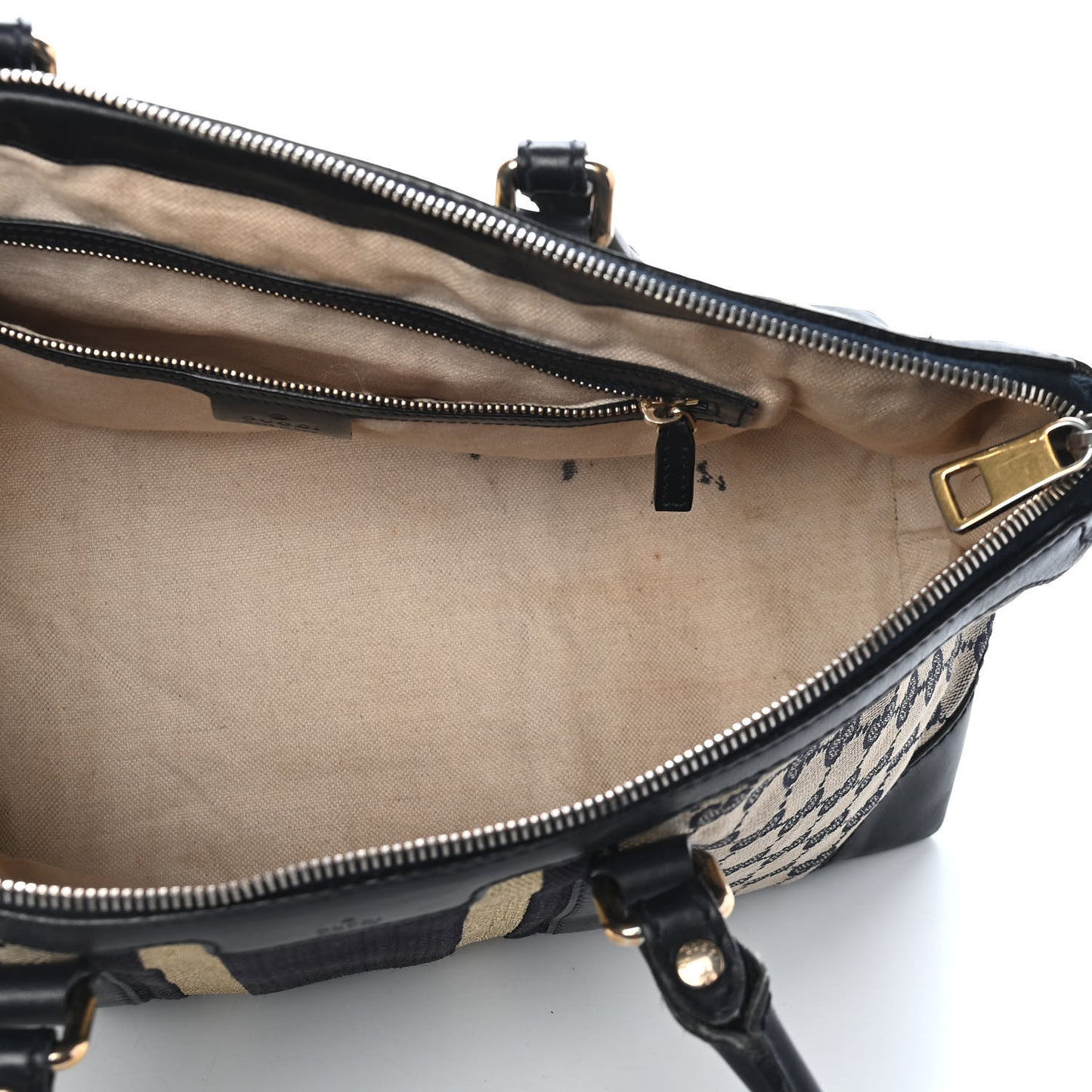 Monogram Vintage Web Medium Top Handle Bag Navy