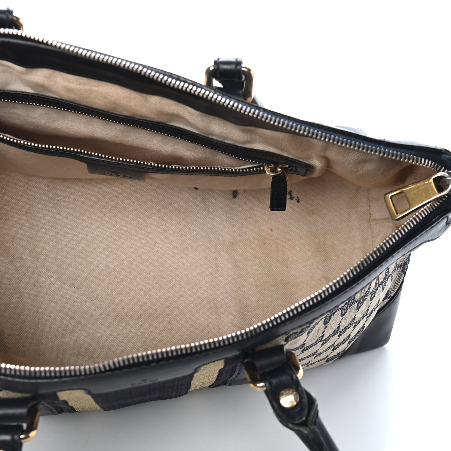 Gucci Monogram Vintage Web Medium Top Handle Bag Navy 4 of 10
