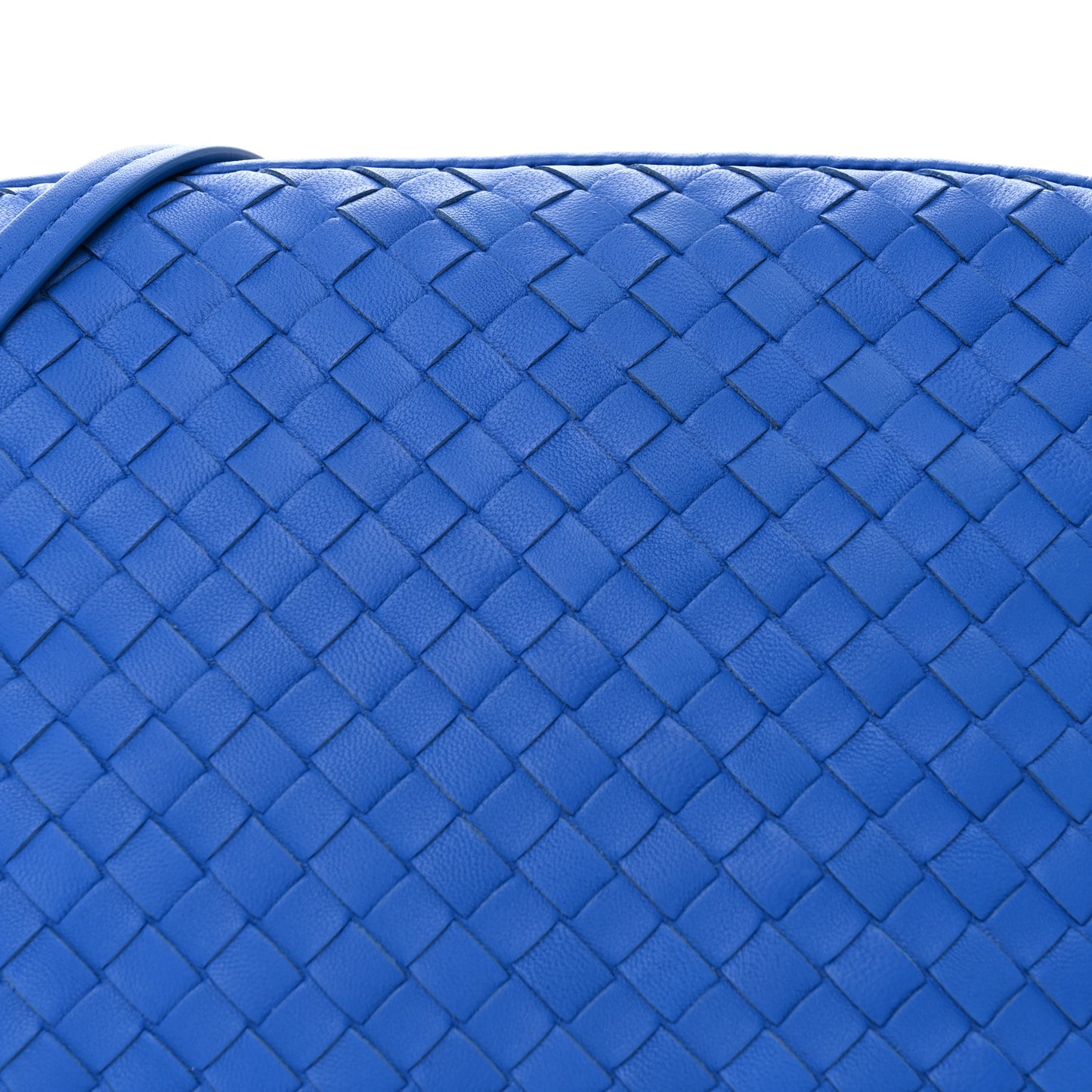 Nappa Intrecciato Nodini Crossbody Messenger Signal Blue
