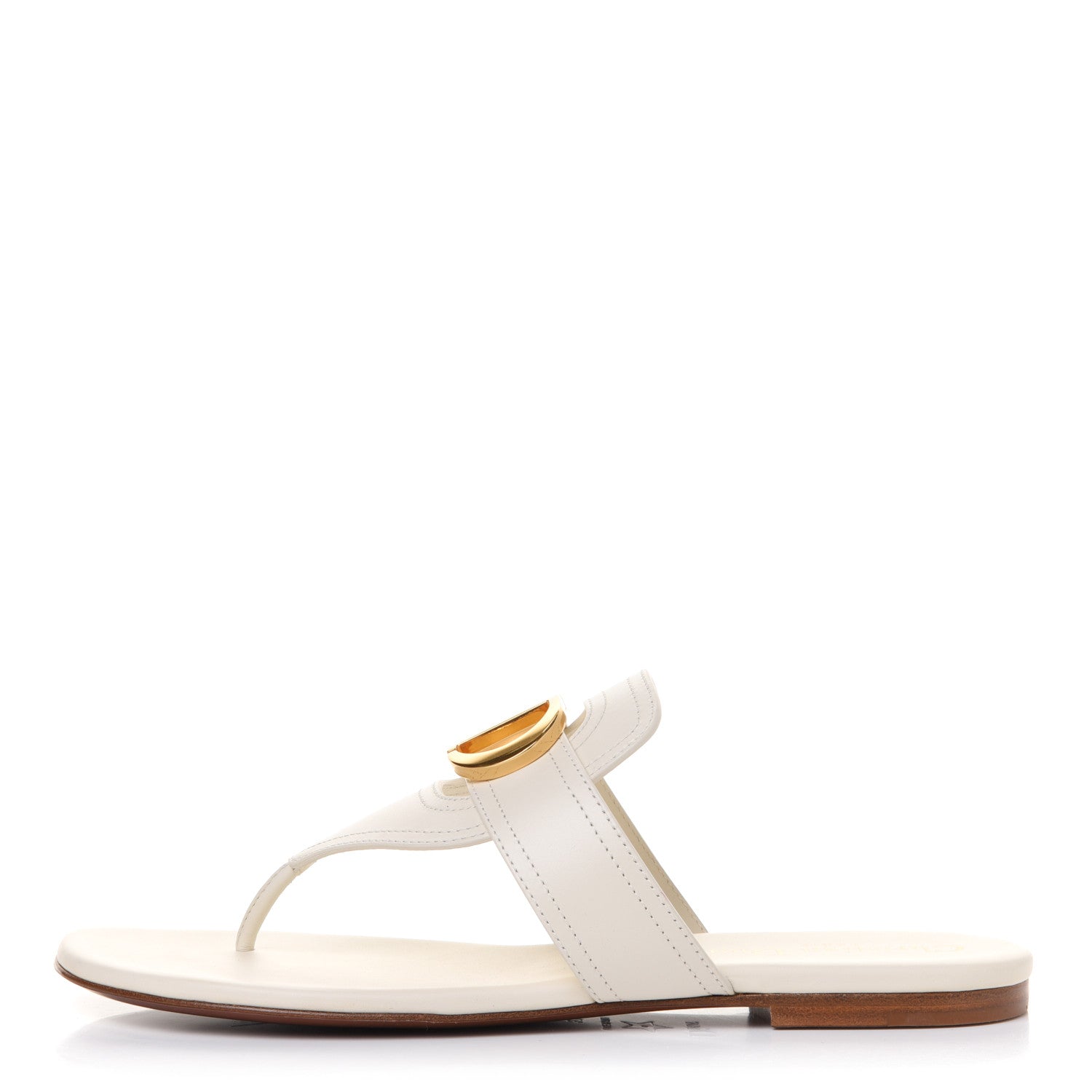 Christian Dior Calfskin 30 Montaigne Thong Sandals 37 White 1 of 9
