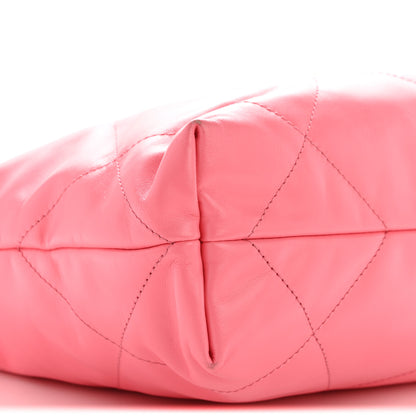 Chanel Shiny Calfskin Quilted Small Chanel 22 Coral Pink 10 of 13