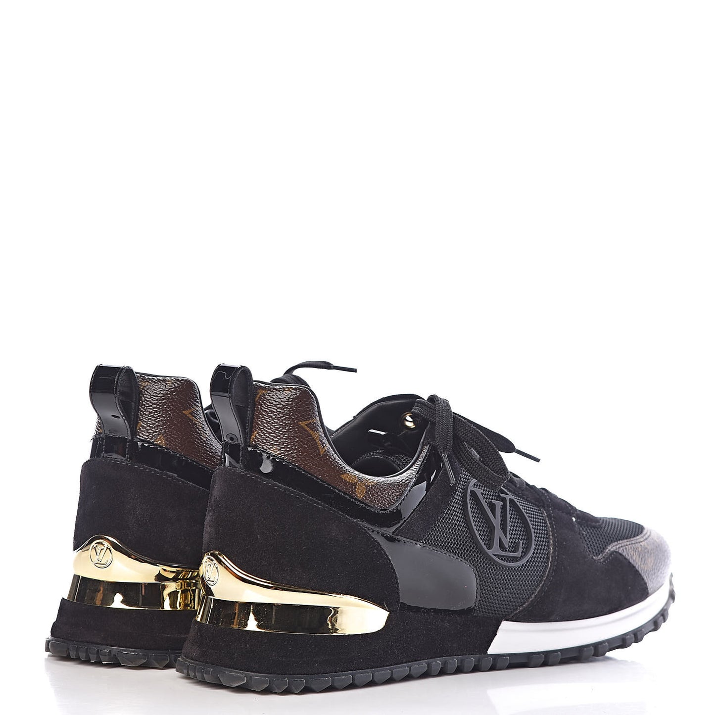 Suede Monogram Run Away Sneakers 39 Black