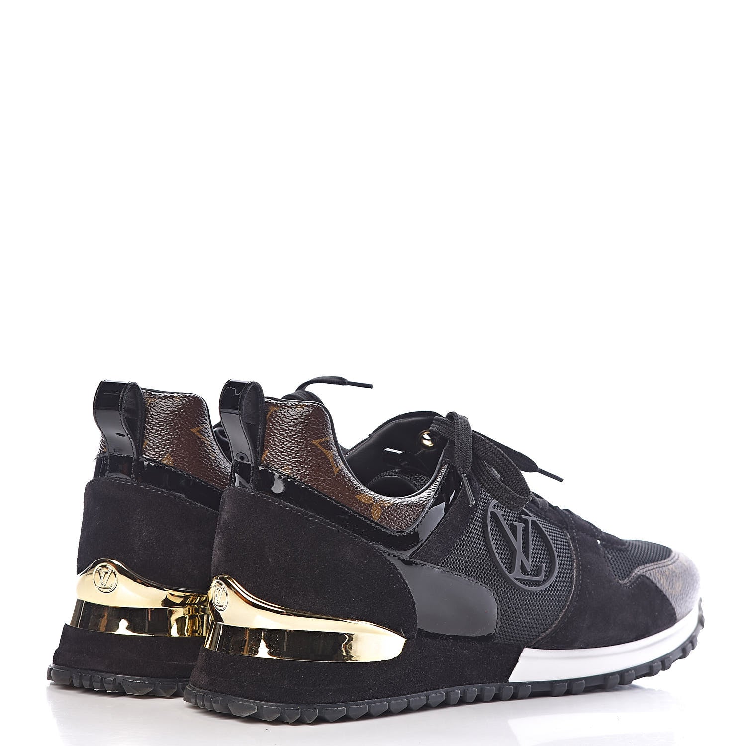 Louis Vuitton Suede Monogram Run Away Sneakers 39 Black 4 of 8