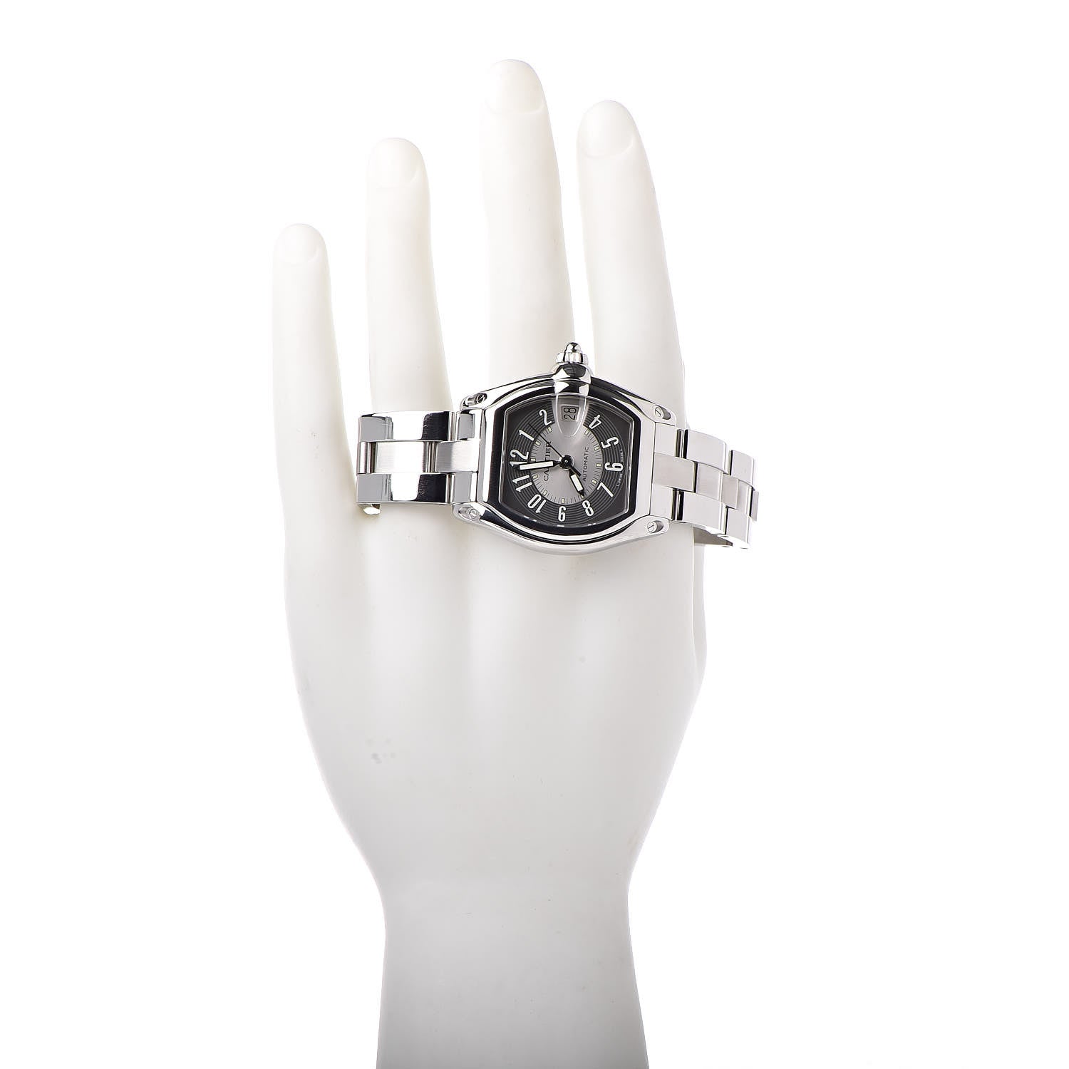 Cartier Stainless Steel 37mm Roadster Automatic Watch Grey 2 of 8