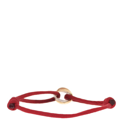 Cartier 18K Pink Yellow White Gold Trinity Cord Bracelet Red 3 of 10