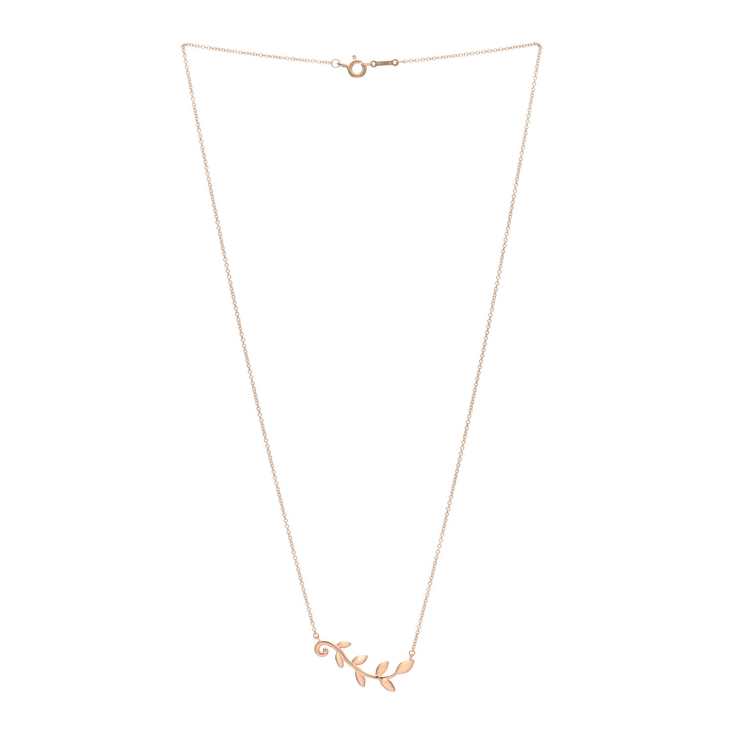 18K Rose Gold Paloma Picasso Olive Leaf Vine Pendant Necklace