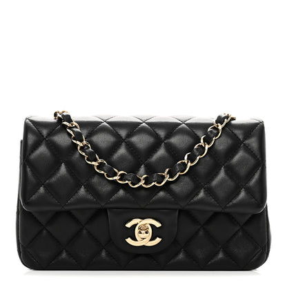Chanel Lambskin Quilted Mini Rectangular Flap Black 1 of 10