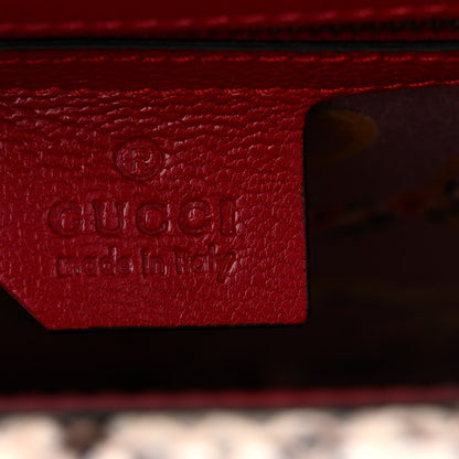 Gucci Calfskin Snakeskin Studded Medium Ottilia Top Handle Bag Red 7 of 11