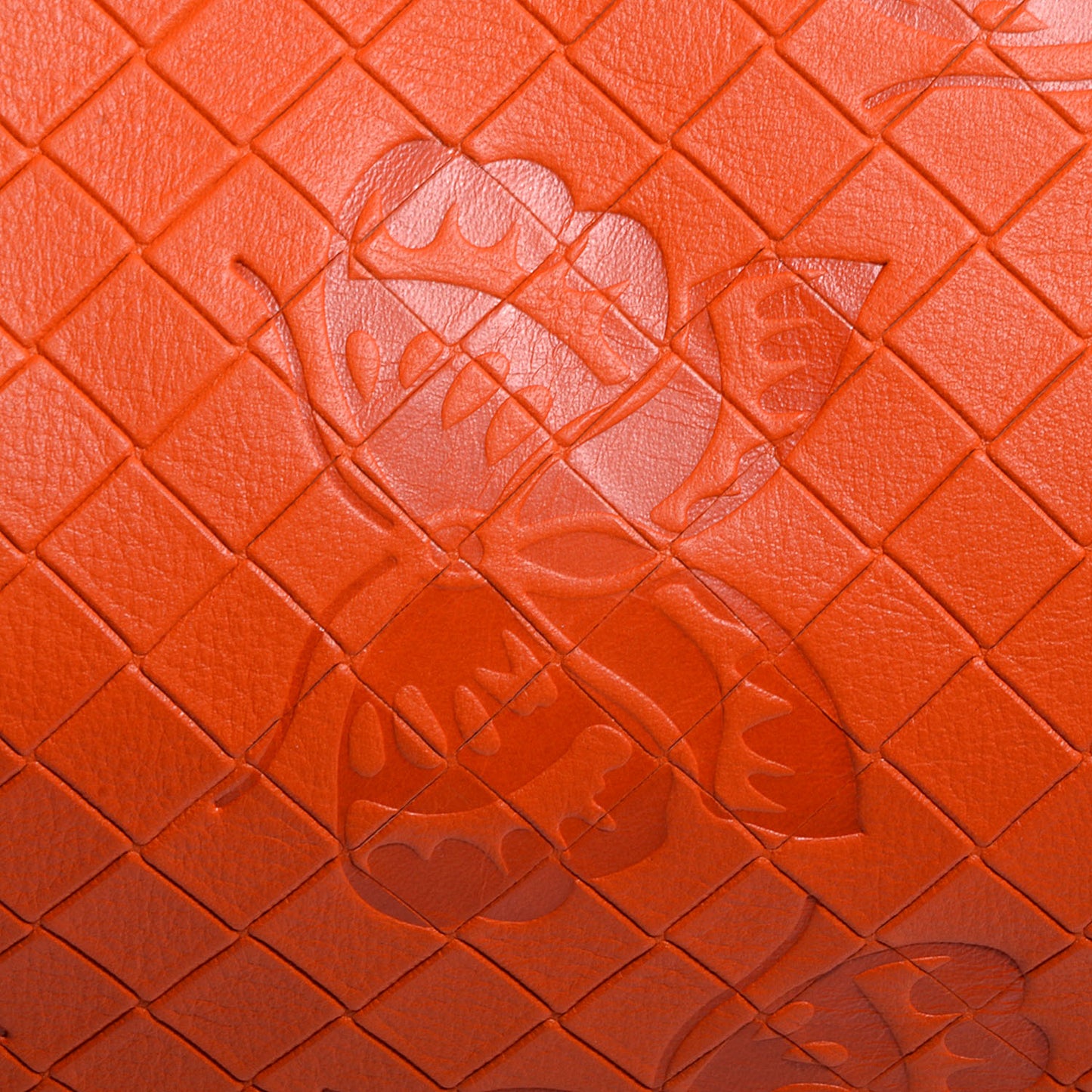 Calfskin Intrecciomirage Intarsio Large Tote Tangerine