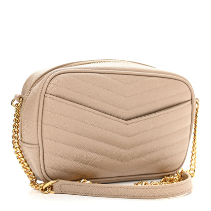 Saint Laurent Grain De Poudre Matelasse Monogram Mini Lou Camera Bag Dark Latte 3 of 12