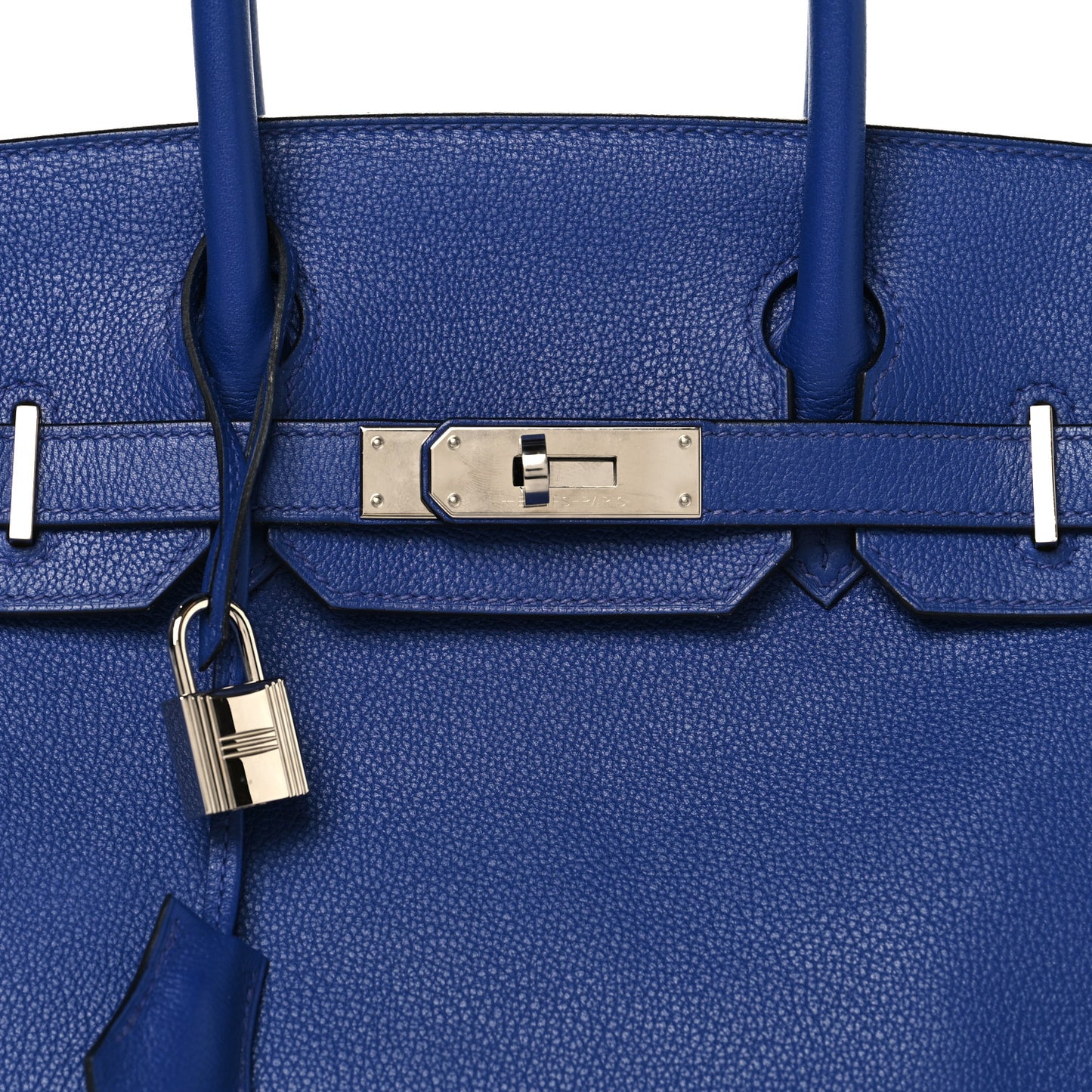 Taurillon Novillo Horseshoe Birkin 30 Bleu Brighton