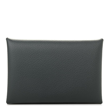 Hermes Evercolor Calvi Verso Card Case Bleu Orage Etain 1 of 7