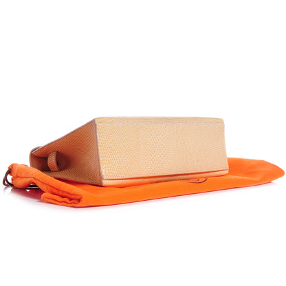 Hermes Lizard Kelly Pochette Clutch Beige 4 of 15