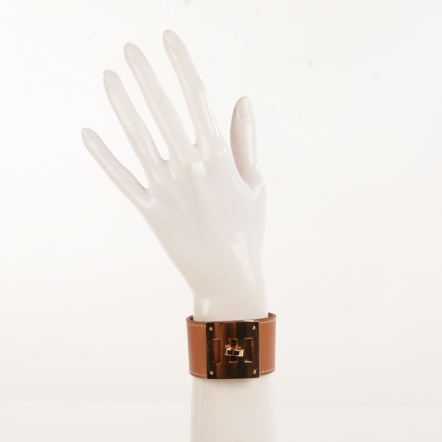 Hermes Natural Barenia Kelly Dog Cuff 2 of 6