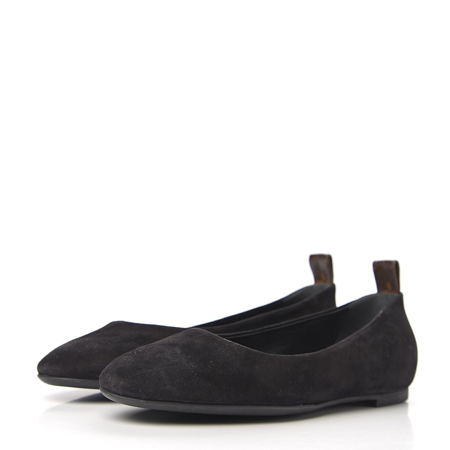 Suede Monogram Uniformes Ballet Flats 39.5 Black