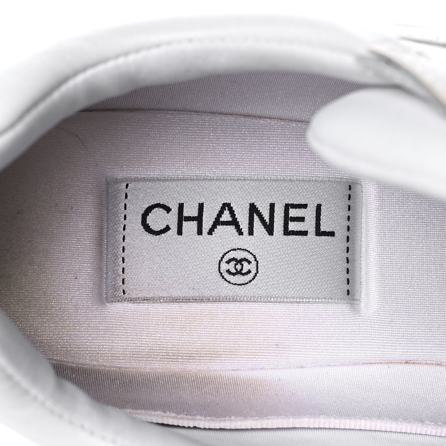Chanel Suede Calfskin Fabric CC Sneakers 40.5 White 7 of 10
