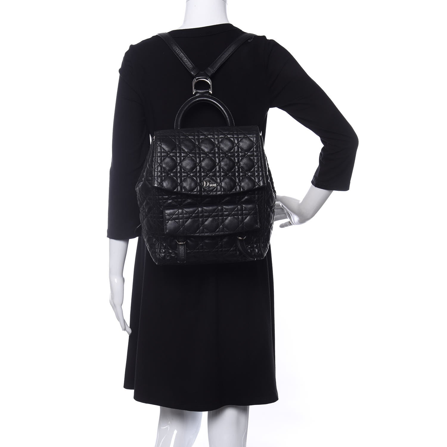 Christian Dior Lambskin Cannage Large Stardust Backpack Black 2 of 9