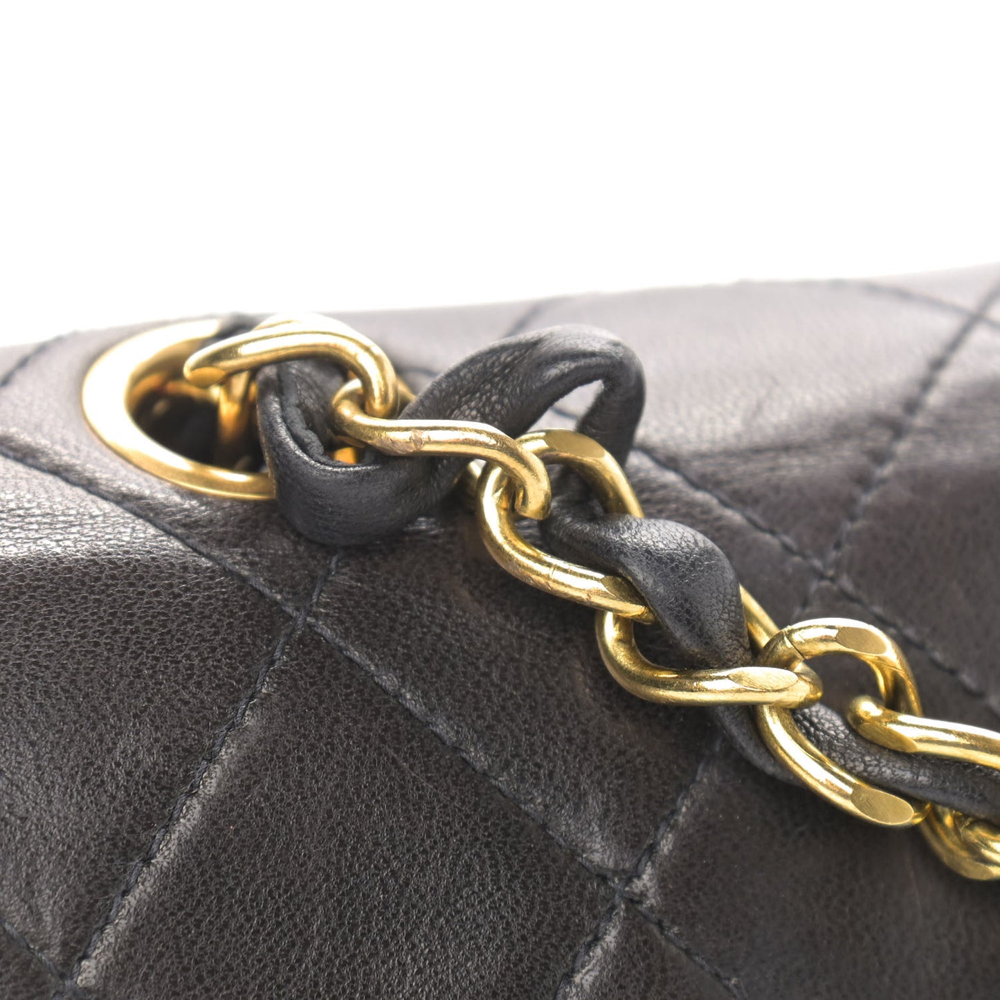 Lambskin Quilted Small Double Flap Black