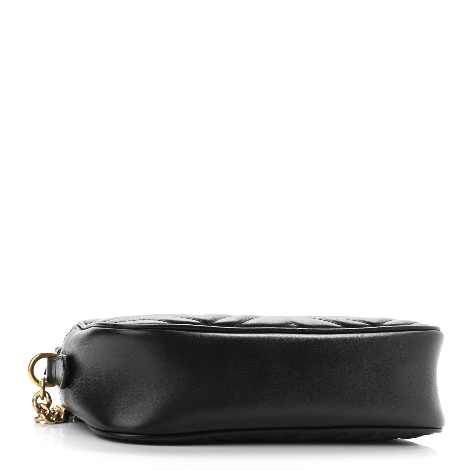 Gucci Calfskin Matelasse Small GG Marmont Chain Shoulder Bag Black 4 of 11