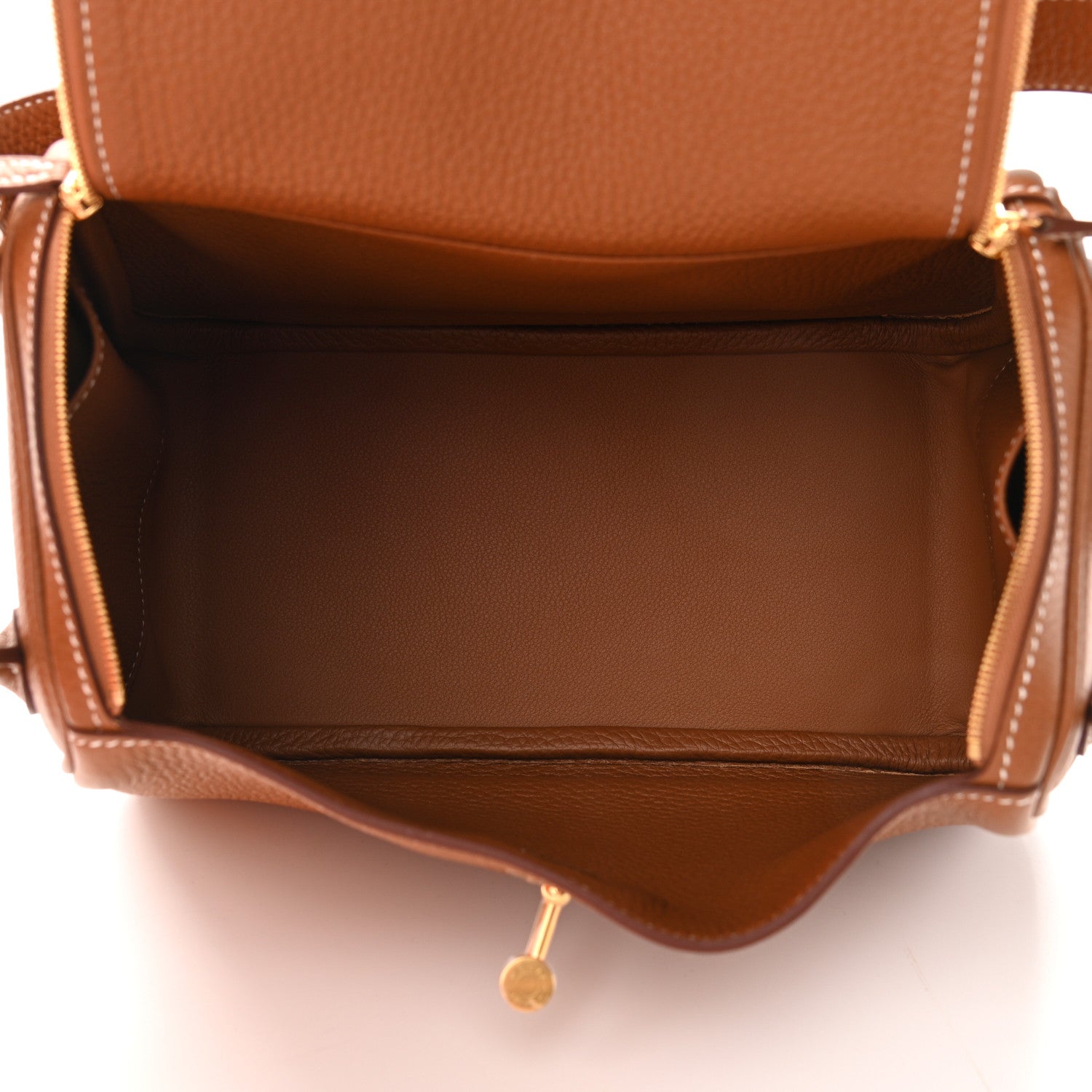 Hermes Taurillon Clemence Lindy 26 Gold 4 of 9