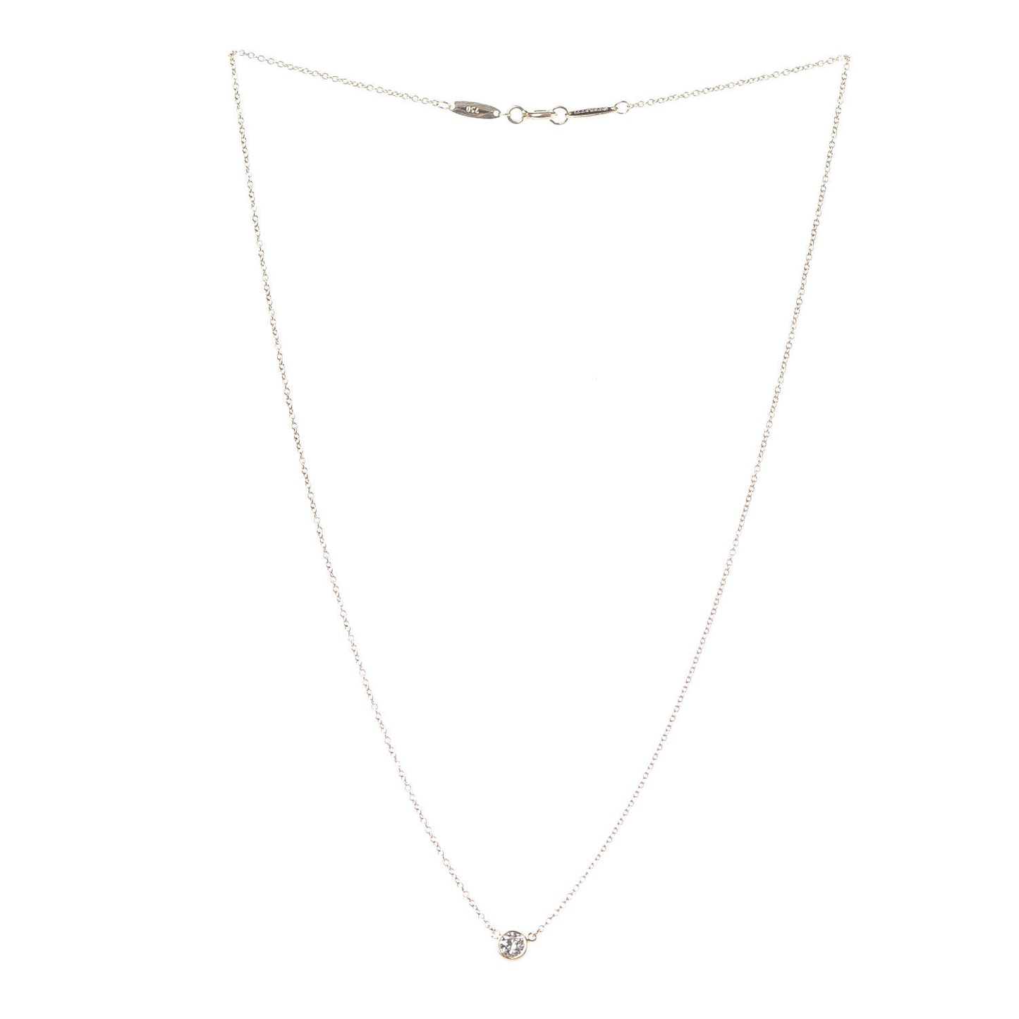 18K Yellow Gold Diamond .21ct Elsa Peretti Diamonds by the Yard Pendant Necklace