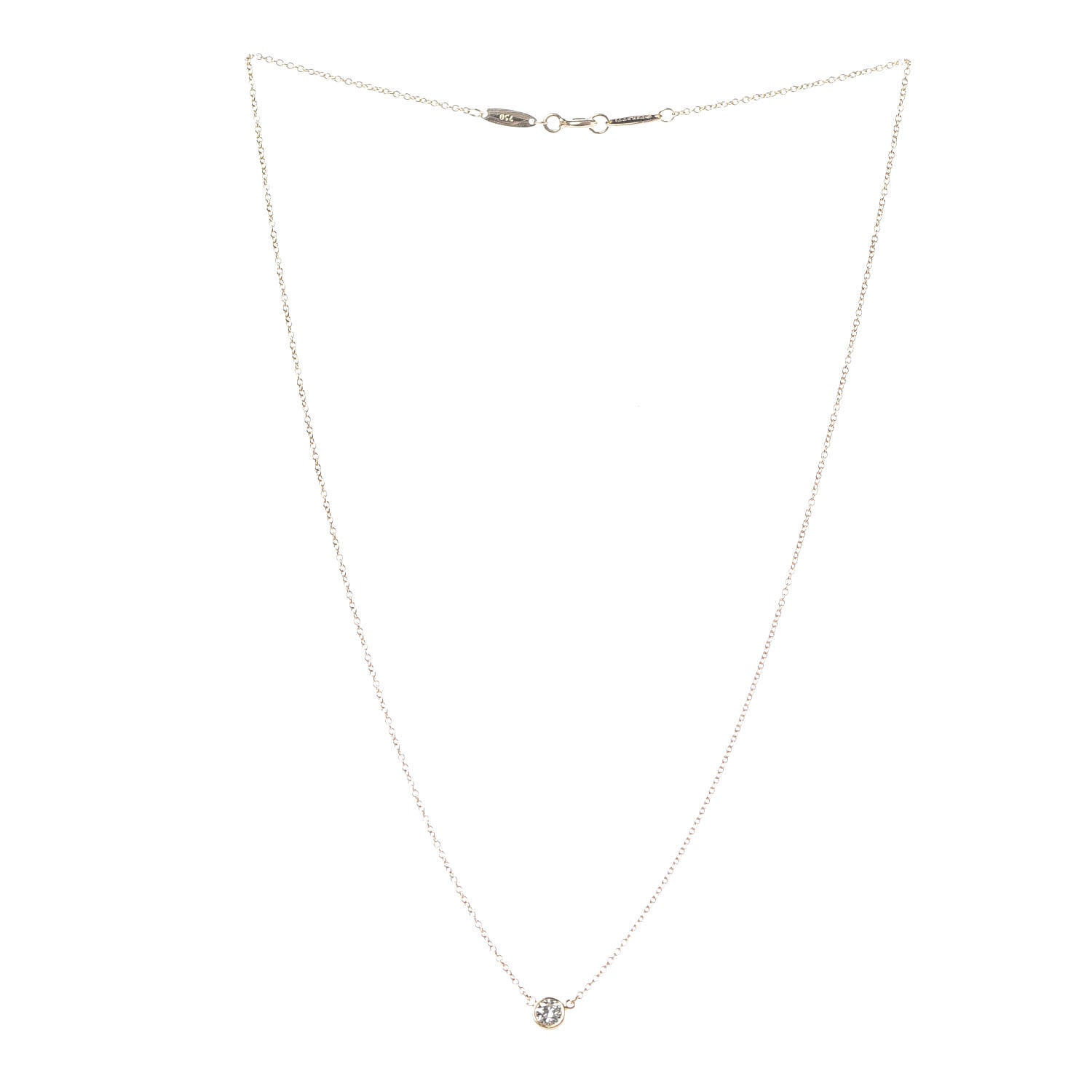 Tiffany 18K Yellow Gold Diamond .21ct Elsa Peretti Diamonds by the Yard Pendant Necklace 3 of 8