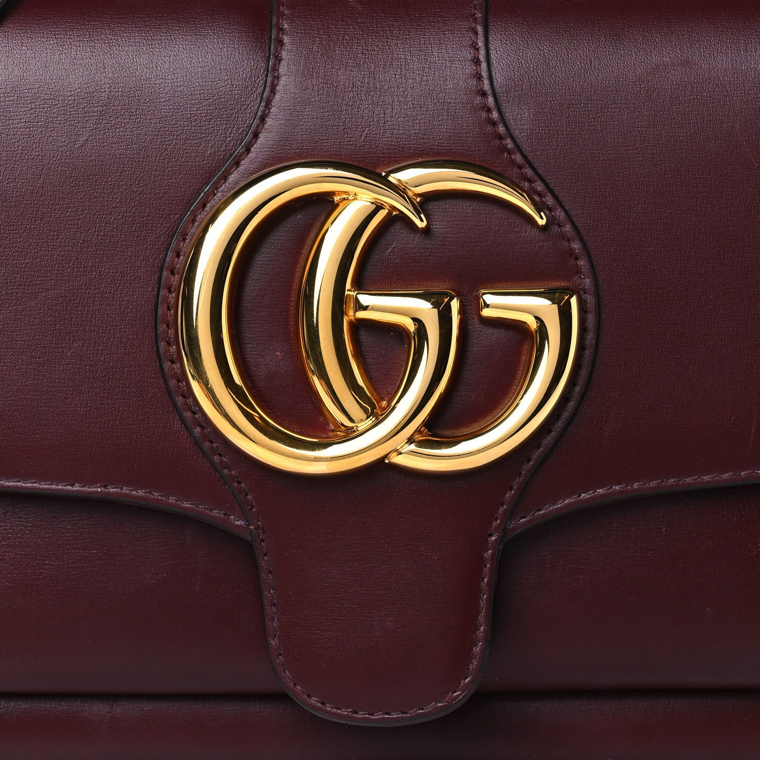 Gucci Vitello Palmellato Lux Small Arli Flap Shoulder Bag Vintage Bordeaux 8 of 12