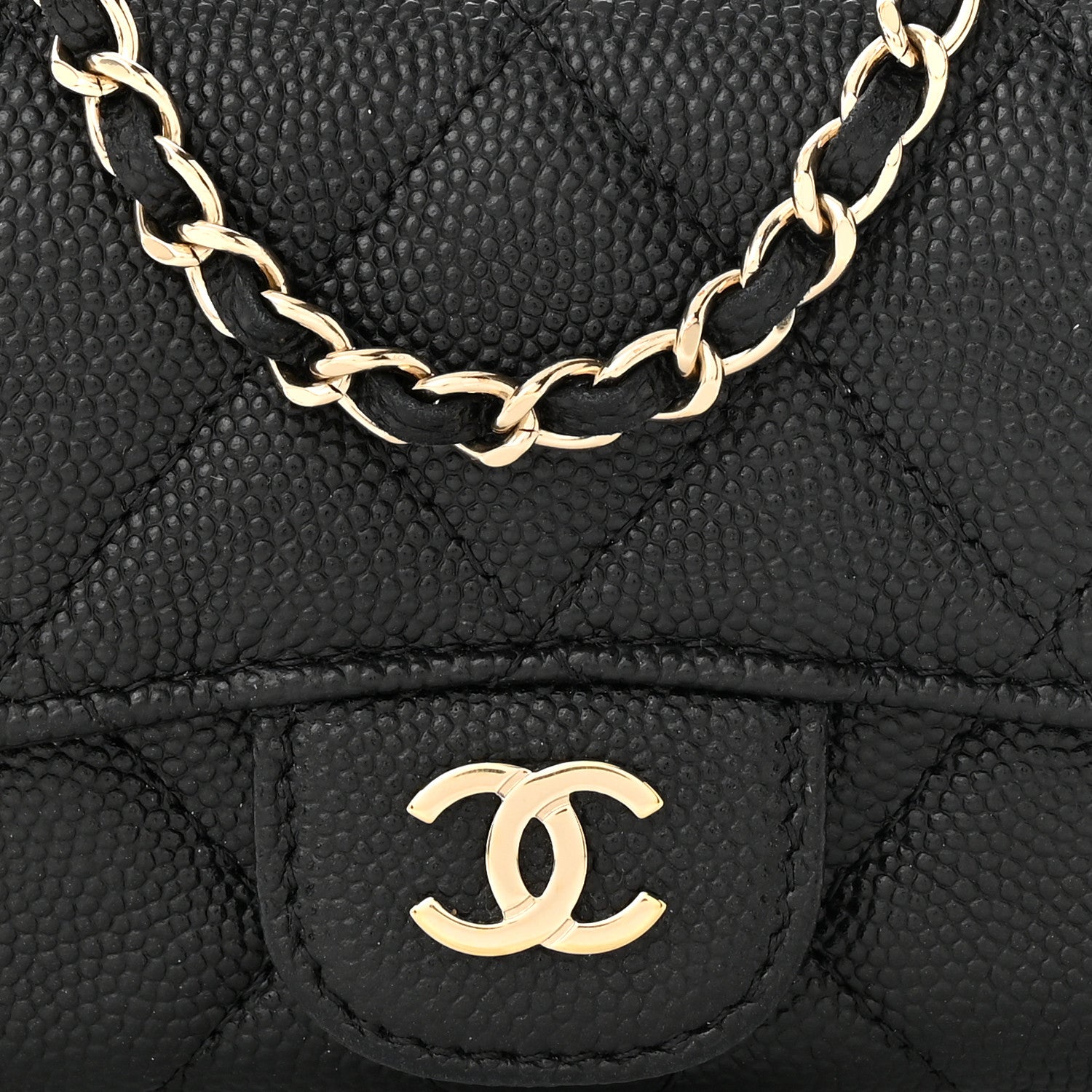 Chanel Caviar Quilted Mini Chain Belt Bag Black 9 of 14