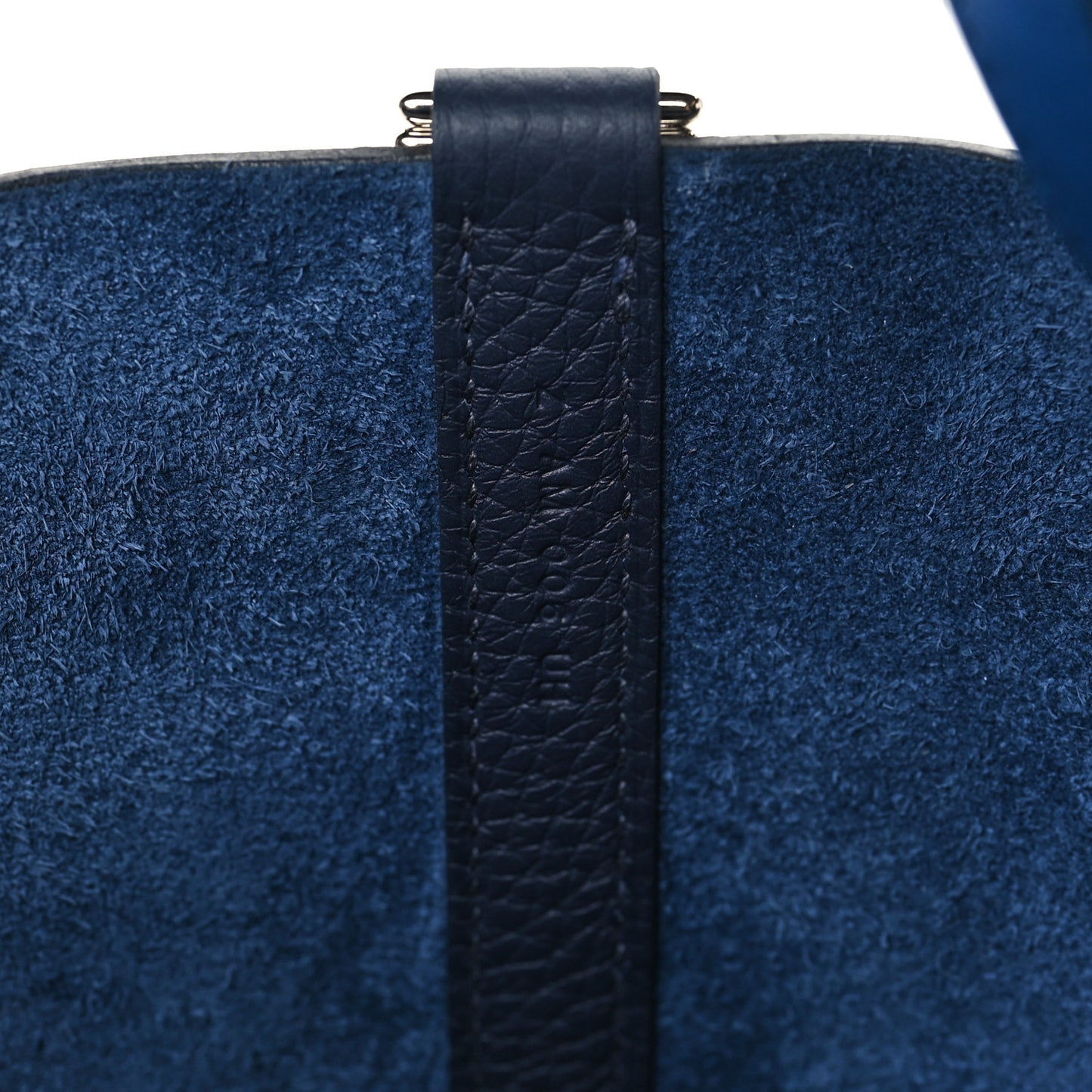 Taurillon Clemence Eclat Picotin Lock 18 PM Bleu Nuit Bleu Zellige