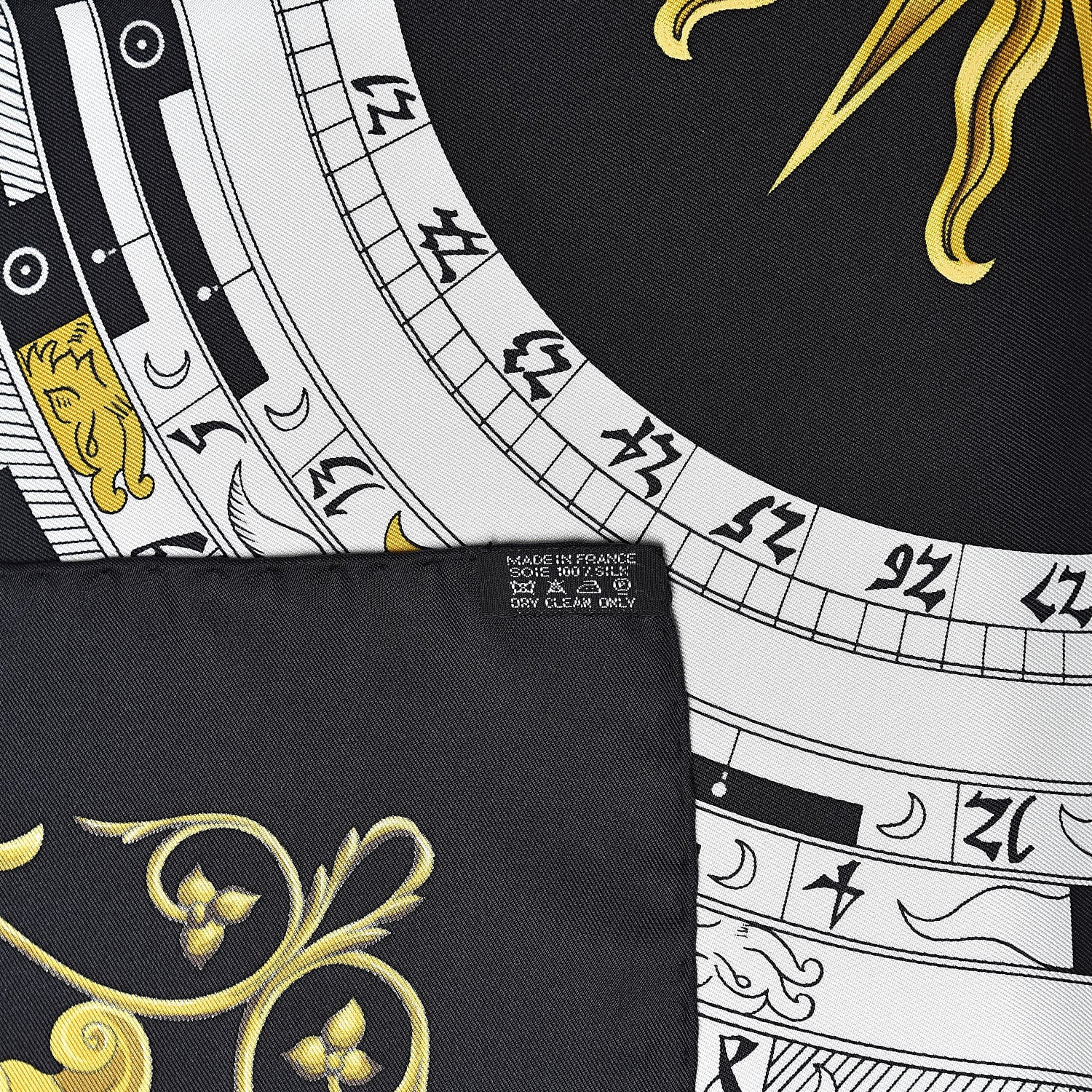 Hermes Silk Carre Astrologie Nouvelle Scarf 90 Black 3 of 3
