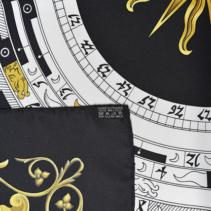 Hermes Silk Carre Astrologie Nouvelle Scarf 90 Black 3 of 3