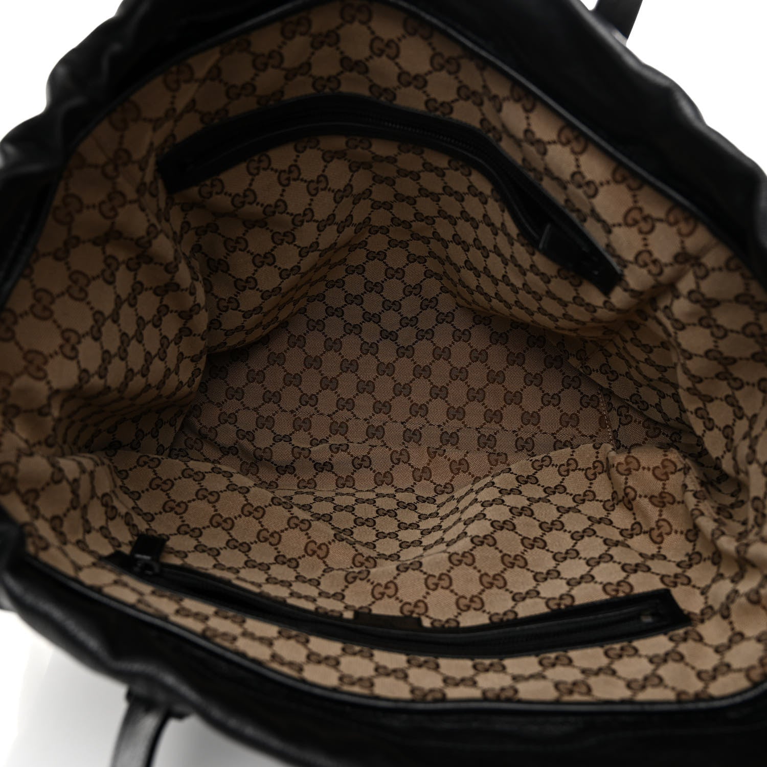 Gucci Piuma Lux Energy Monochrome Double G Drawstring Tote Black 5 of 9