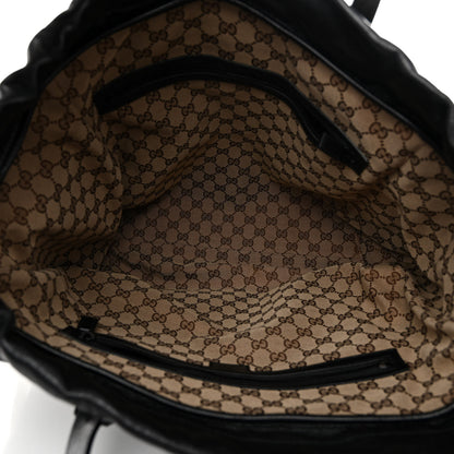 Gucci Piuma Lux Energy Monochrome Double G Drawstring Tote Black 5 of 9