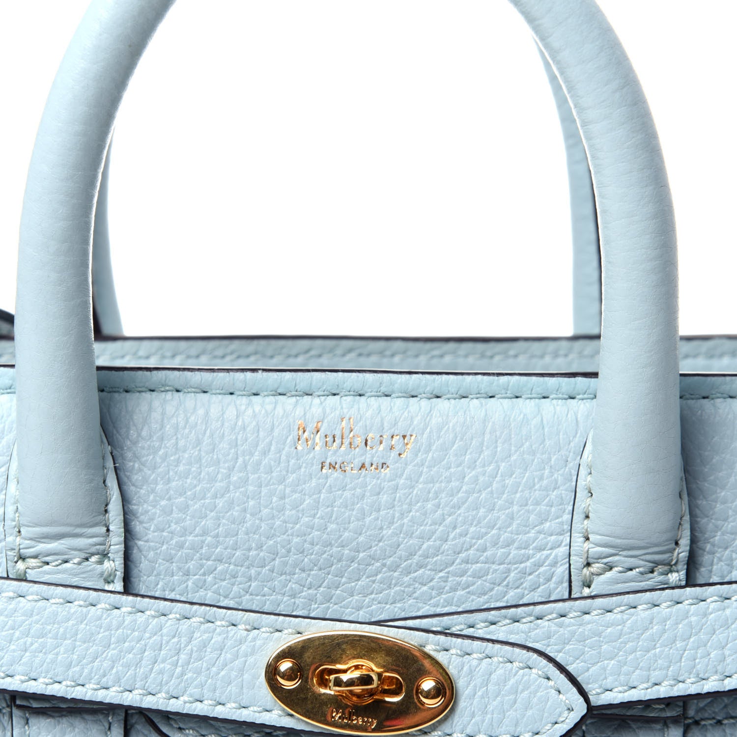 Mulberry Small Classic Grain Micro Zipped Bayswater Light Antique Blue 10 of 10