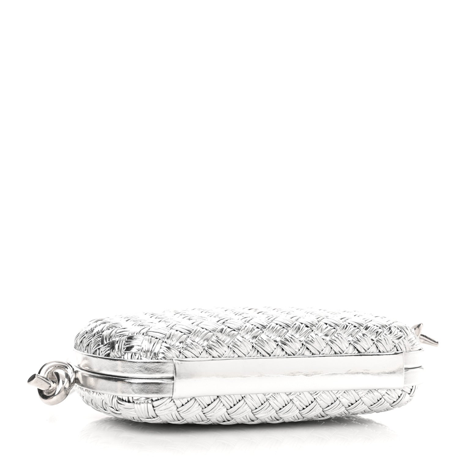Bottega Veneta Metallic Calfskin Intrecciato Knot On Strap Silver 4 of 10