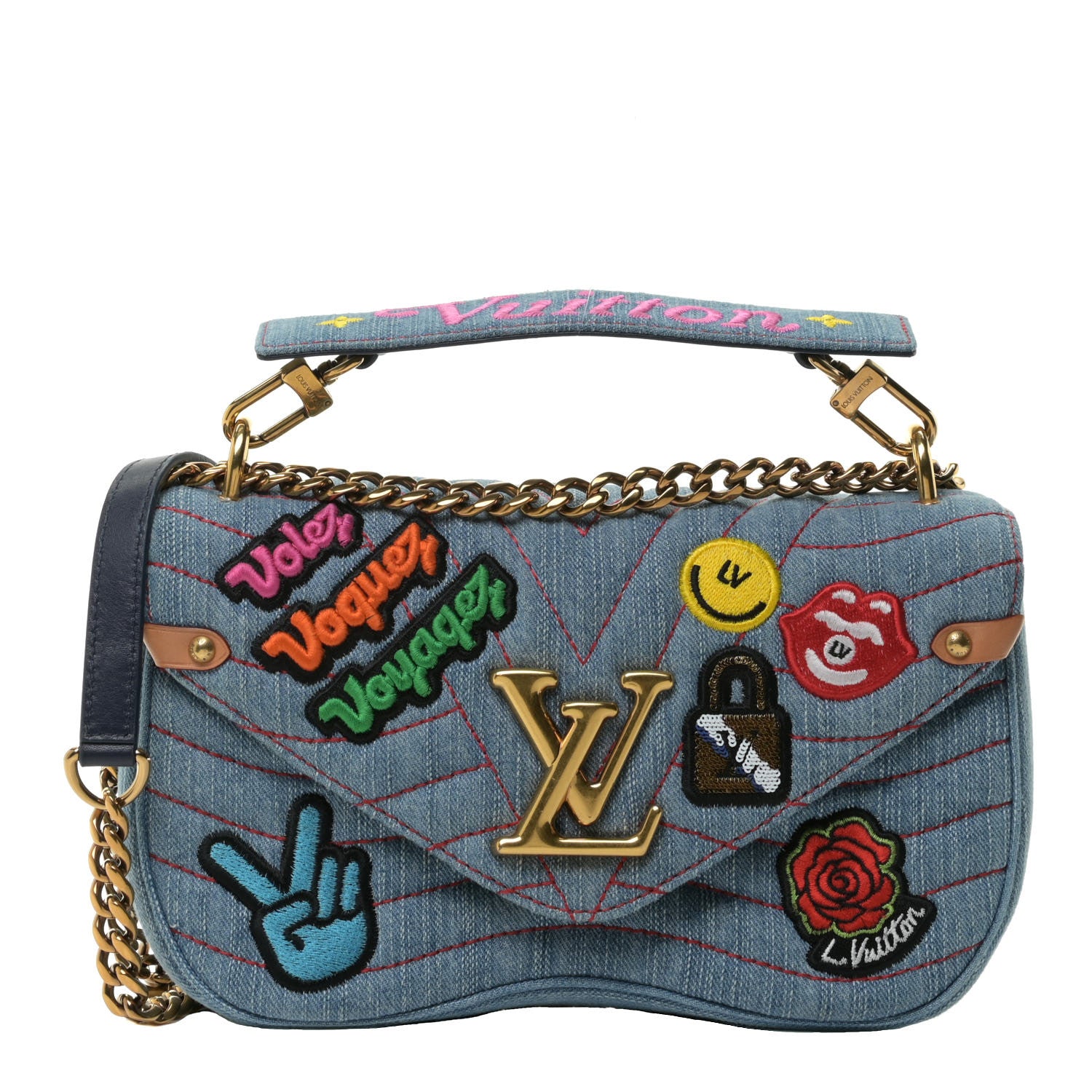 Louis Vuitton Denim New Wave Chain MM Blue 1 of 11