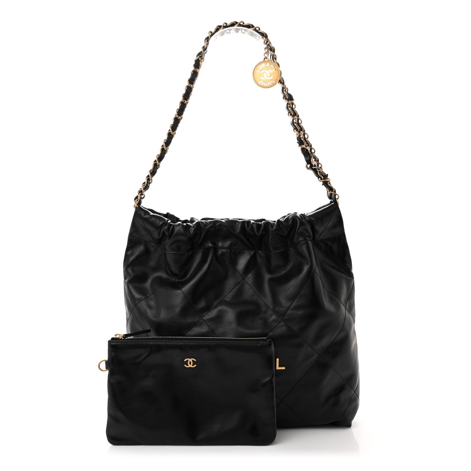 Chanel Shiny Calfskin Quilted Small Chanel 22 Black 3 of 12