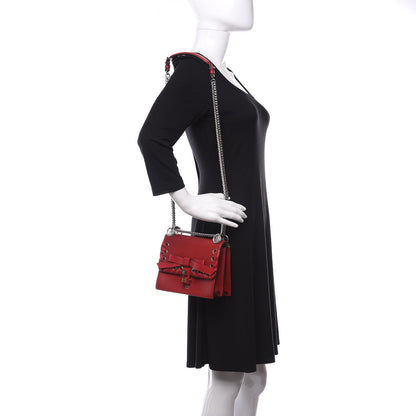 Fendi Vitello Liberty Shiny Nappa Lace Up Bow Small Kan I Shoulder Bag Fragola 2 of 10